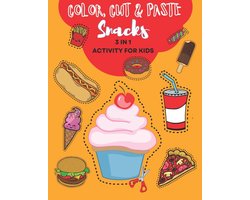 Color, Cut and Paste Snacks Activity for Kids