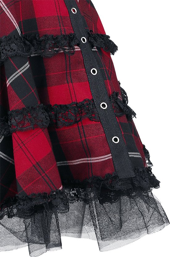 Hell Bunny Harley Tartan Dress Korte jurk rood-zwart S Dames