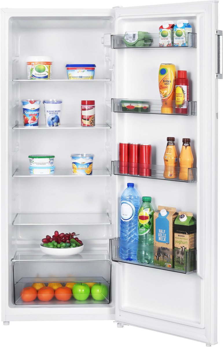 Inventum KK1430W kastmodel koelkast energiezuinig - 242 liter - 143 cm hoog - Zonder vriesvak - Led-verlichting - Energielabel D - 5 plateaus - Vrijstaand - Wit — afbeelding 4