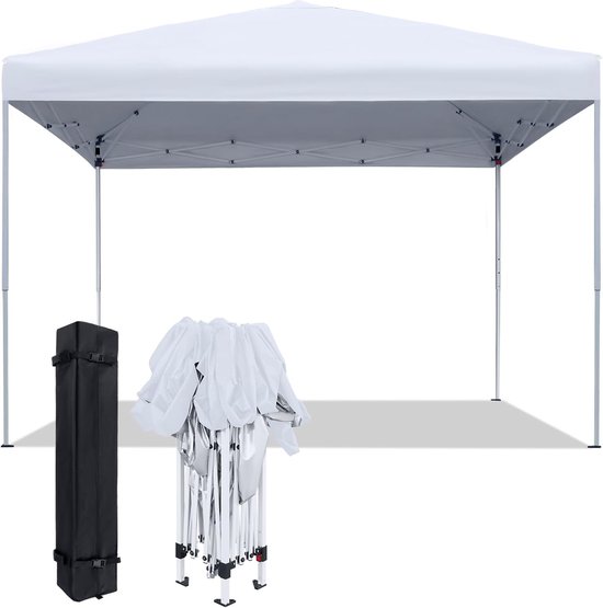 WOLTU Paviljoen met 6 zijpanelen, 4 zandzakken, vouwpaviljoen, 3 x 6 m, met halve maandak, draagtas, tuinpaviljoen, waterdicht, stabiel, uv-bescherming, partytent, outdoor, in hoogte verstelbaar