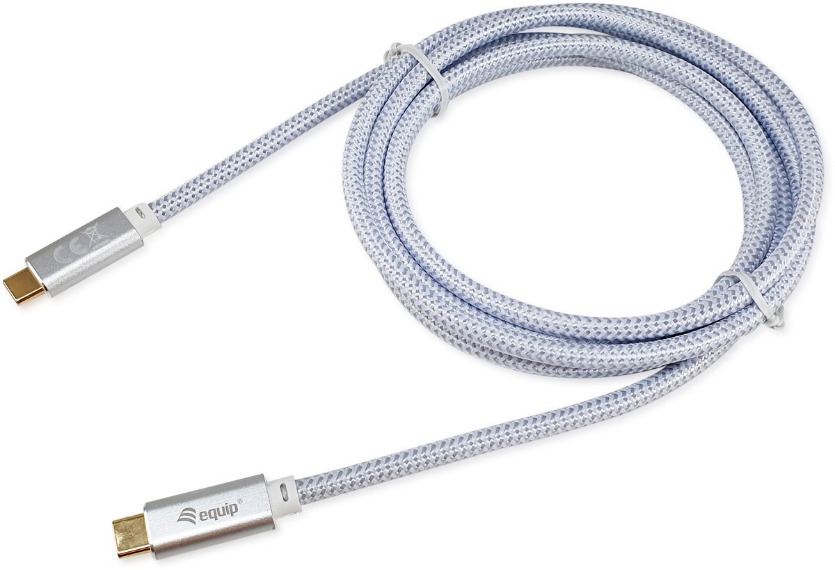 Equip 128360 USB 3.2 Gen 2 C naar C kabel, M/M, 3.0m, PD 100W, 4K/60Hz, 10Gbps, Wit