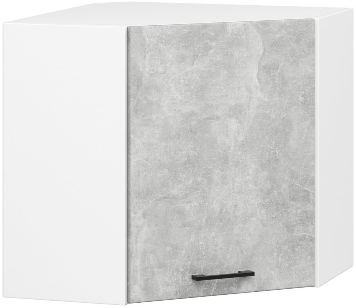 Hoek Keukenkast modulaire OLIWIA W60/60 / Hangkast / Bovenkast / AKORD Furniture Factory / Wit – Beton Grijs / 60 x 58 x 30 cm