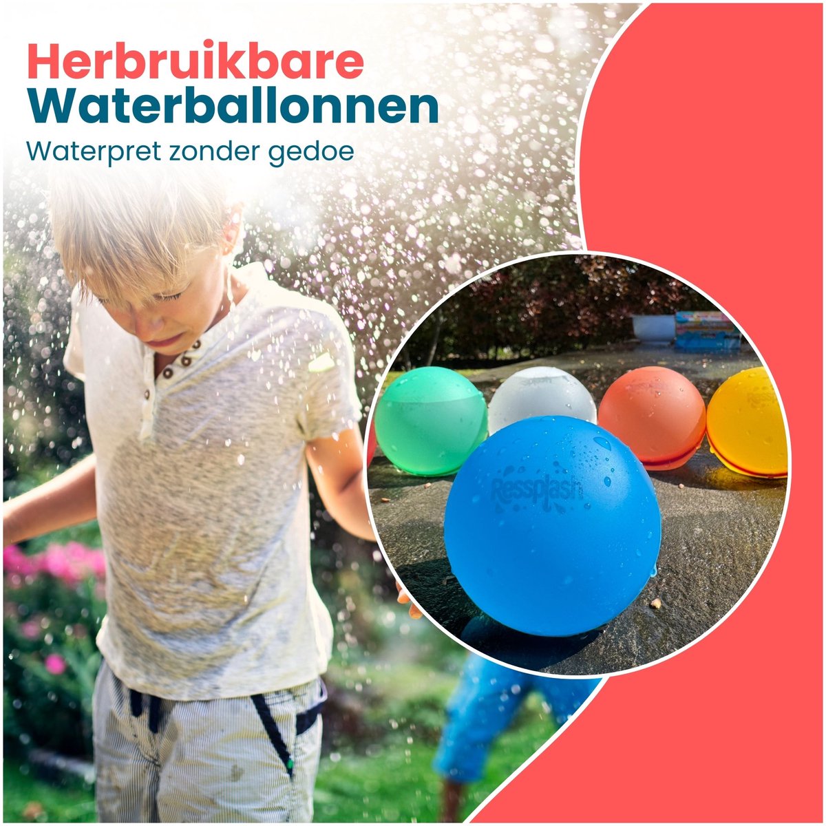 Ressplash® 10 Herbruikbare Waterballonnen - 10 stuks - Gratis E-Book - Bekend van TikTok - Waterballonnen zelfsluitend - Zwembadspelletjes - Zwembadspeelgoed - Waterbal - waterspeelgoed - Zwembad — afbeelding 6