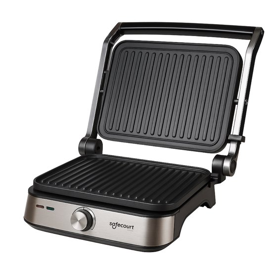 Safecourt Kitchen Contactgrill compact CG200 - Tosti apparaat - Grill apparaat - Uitneembare platen