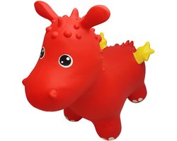 JUMPY Draak Rood - Hopper 100 kg belastbaar - Speelgoed Skippybal - Skippy Dieren - Skippybal - Kinderspeelgoed - Speelgoed 12 maanden - Inclusief Pomp - Tot 100 kg Gewicht - Skippy bal - Cadeau kind - voedselveilige materialen