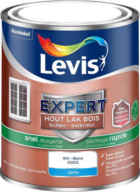 Levis Expert - Laque extérieure - Satiné - Wit - 0 75L
