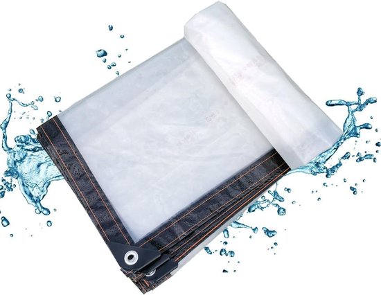 GKXLH Dekzeil Waterdicht Zwaar Uitgevoerd - Verbeterde Resistente PVC Doorzichtig Dekzeil 2,5m x 4m, Verdikt 400 g/m² Outdoor Tuin Grote Dekzeilen, Vorstbestendig, Winddicht Transparant Zeil voor