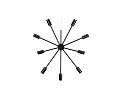 Star Trading hanglamp 'Pix' voor 9 x E14 gloeilampen, zwart metaal, stervormig, netvoeding, Ø 56cm