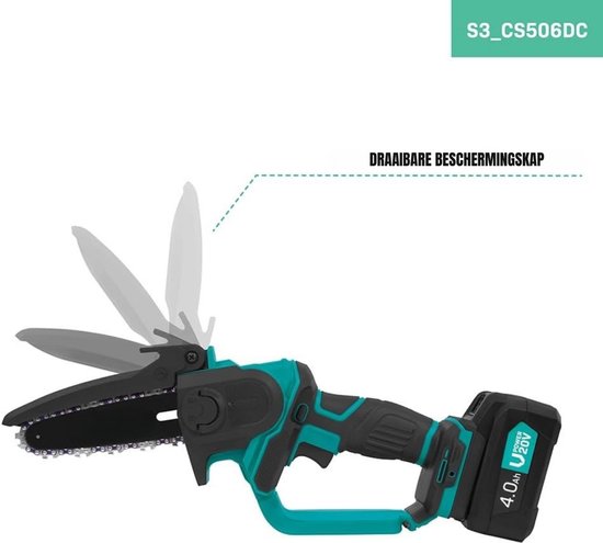 Zylo® Mini Kettingzaag - Kettingzaag Accu - Hand Kettingzaag - Zwart en Groen - ‎41 x 15 x 15 cm van Zylo — afbeelding 5