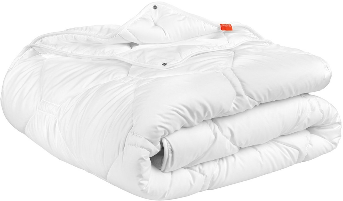 sleepling Komfort 300 dekbed - 4-seizoenen dekbed 200x200 cm - hoes van 100% katoen - als vierseizoenen dekbed of tweelaags dekbed met drukknopen - Made in EU - 200 x 200 cm - wit