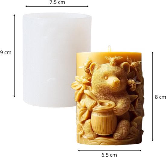 ZoeZo - Kaarsmal Honing Beer - Kaars mallen - Siliconen mal - Honey - Bear - Zelf kaarsen maken - Gips & epoxy gieten - Zeep maken