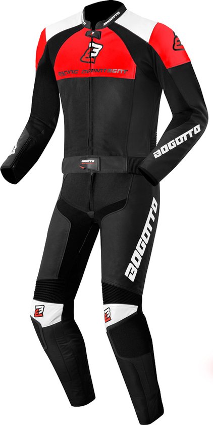 Combinaison moto 2 pièces Bogotto Losail Zwart, Wit et rouge - Taille 48 - Combinaison de course