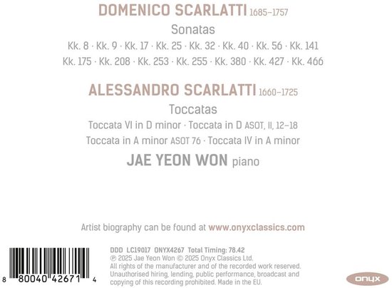 Jae Yeon Won - Domenico & Alessandro Scarlatti (CD), Jae Yeon Won ...