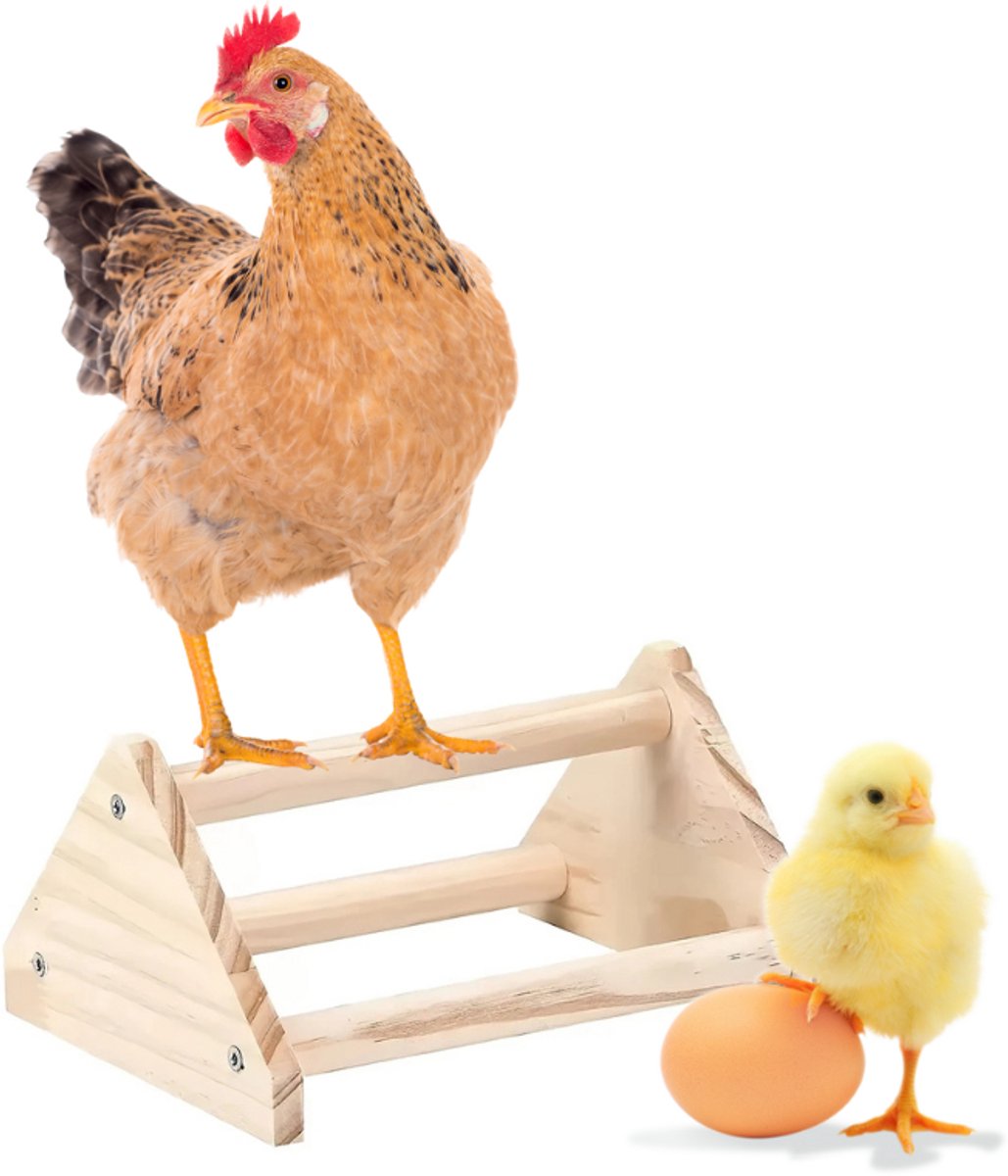 Naleo® Zitstok Voor Kippen - Hout - Drie Niveau's - Zitstok Kip & Kuiken - Kippen Stok Voor In Hok - Zitstok Voor Kippen - Kippen Stok - Zitstokken Vogels