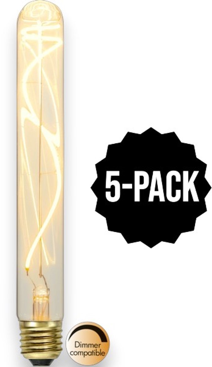 5-Pack | Staaflamp - E27 - 3.4W - Super Warm Wit