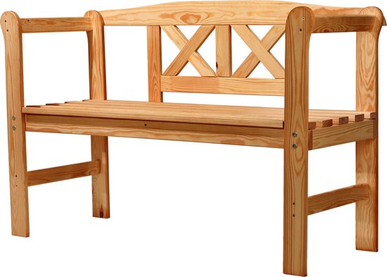 KADAX Tuinbank, 120 x 47 x 81,5 cm, bank van een vezelplaat, zitbank met opbergruimte en rugleuning, weerbestendige houten bank voor tuin, balkon, 119 cm, bruin/X
