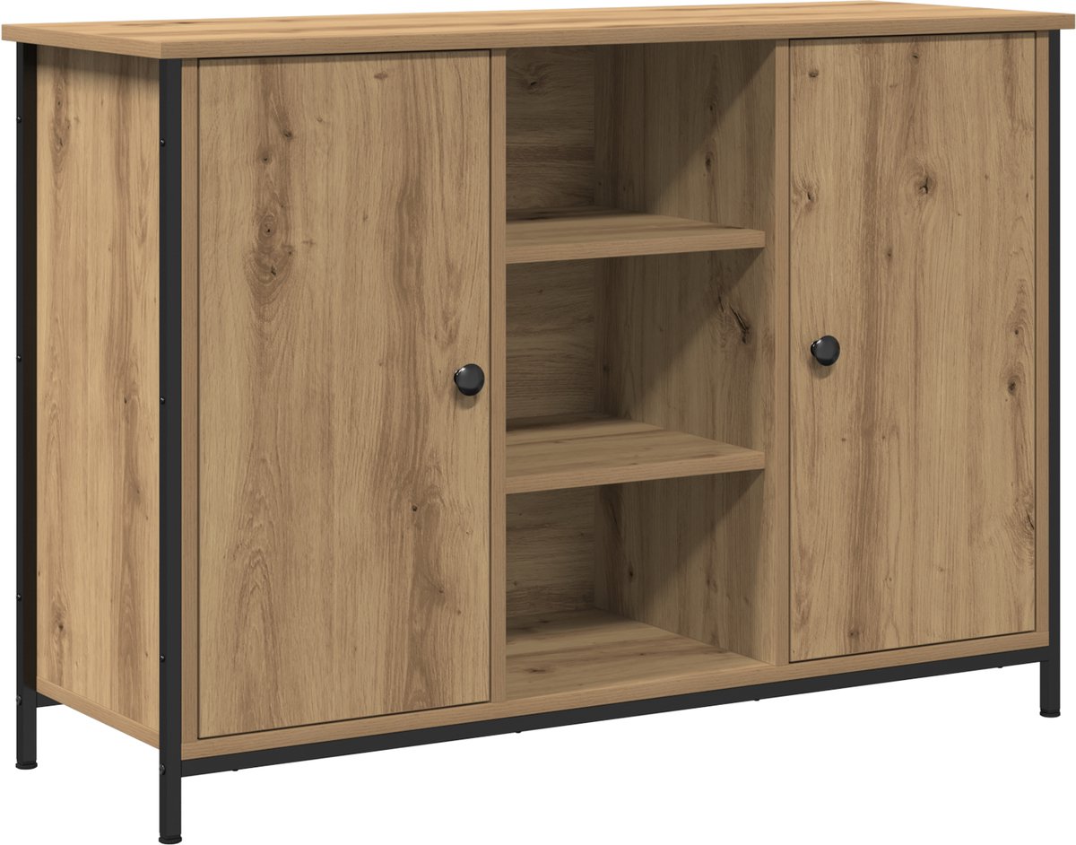 vidaXL - Dressoir - Artisan - Eiken - 100 - x - 35 - x - 70 - cm