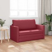vidaXL - Vloersofa - Bed - 2-in-1 - Wijnrood - 124x71x78 - cm - Kunstleer