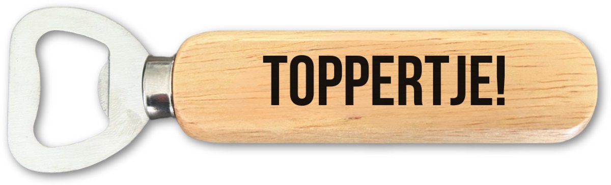 Bieropener - TOPPERTJE - JM WOODS - Cadeau - Man - Bierliefhebber - Vriend - Collega - Voetbal - Geschenk - Kado - Alcohol - Zuipen - Doorzakken