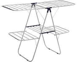 Droogrek - Inklapbaar wasrek voor binnen en buiten - Staand droogrek met vleugels - Ruimtebesparend en lichtgewicht - Voor kleine en grote wasjes - Perfect voor appartementen, balkon en studentenkamer - Snel opvouwbaar - Wasdroogrek voor huishoudelij