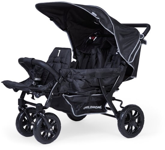 Childhome Triplet Kinderwagen - 3 Zitplaatsen - Zwart - - Childhome - €764,15