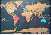 Kras Wereldkaart - Scratch Map - Kraskaart / Krasmap Deluxe Wereld kaart - Scratch Map 82.5 x 59.5 cm - Kras jouw wereldkaart - met koker