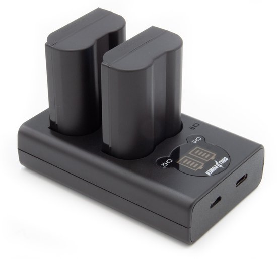 Nikon camera accu set EN-EL15c USB dubbellader 2x 2280mAh accu’s compatibel EN-EL15b EN-EL15