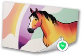 Regenboogpaard op kleurrijke achtergrond - Paard poster - Posters dieren - Pop Art - Posters kunst - Woonkamer decoratie - poster 120x80 cm