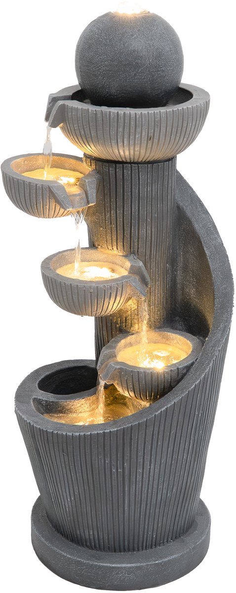 Cascade Buiten Waterornament Elektrisch Tuin Fontein LED Pomp Spiral Springs