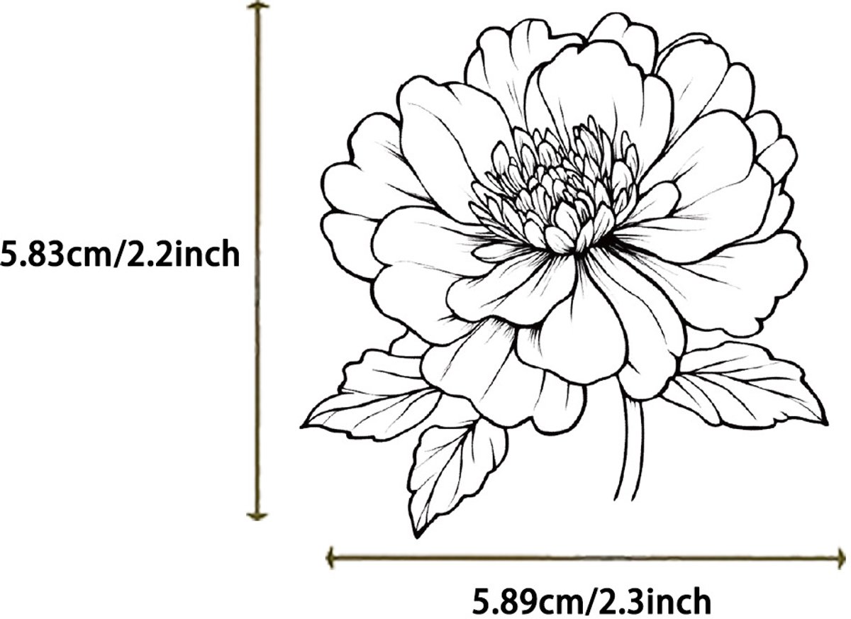Stickerset Bloemen Zwart/Wit - Set met 50 stickers Flowers — afbeelding 5