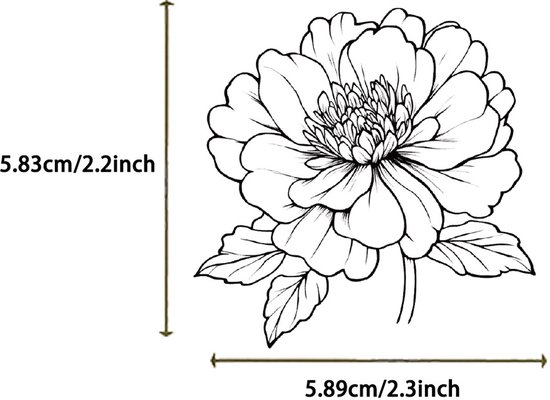 Stickerset Fleurs Zwart/ Wit - Set avec 58 stickers Fleurs