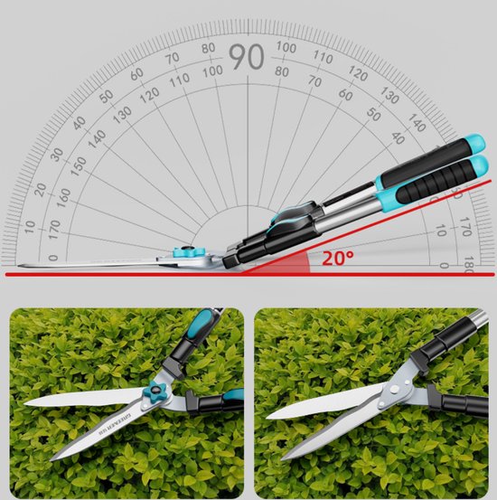 GREENER Heggenschaar telescopisch - Takkenschaar - Tuinschaar - Telescopische takkenschaar - Werklengte 22cm - Snoeischaar - SK5 stalen mes — afbeelding 2