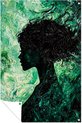 Silhouet, Abstract expressionisme, Vrouw, Groen, zwart, wit, donkergrijs, lichtgroen
