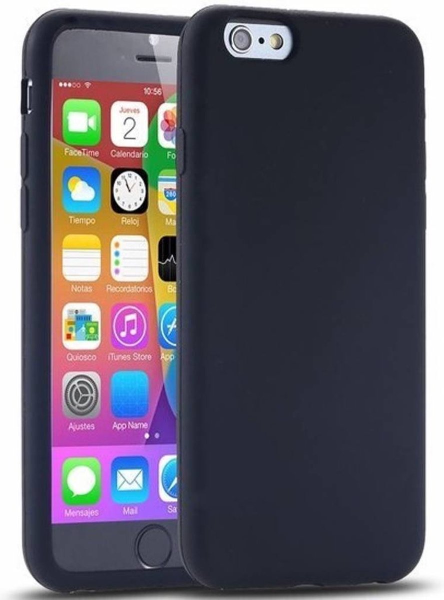 iPhone 6 4 7 - TPU Back Case Hoesje Siliconen Zwart