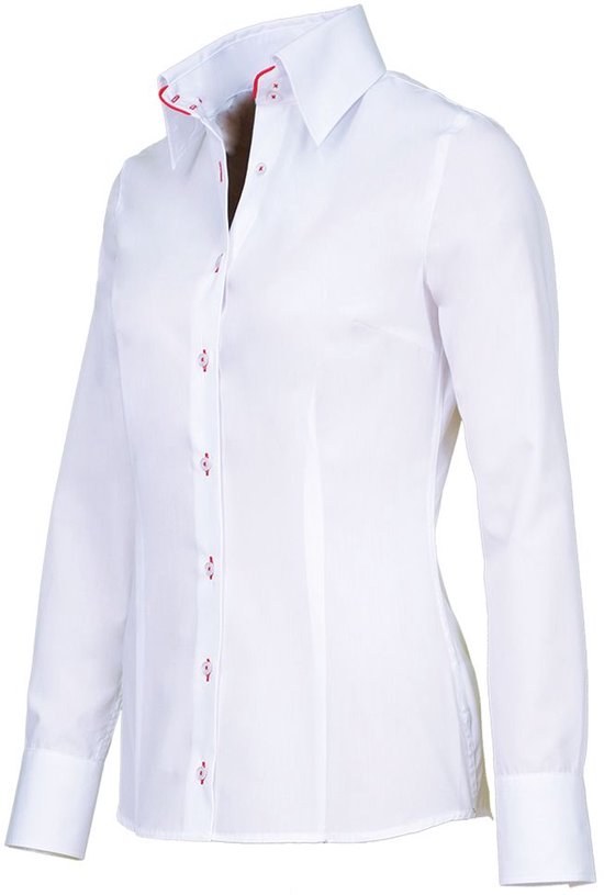 Giovanni Capraro 29313-85 Dames Blouse 55/45% | Wit | maat 34