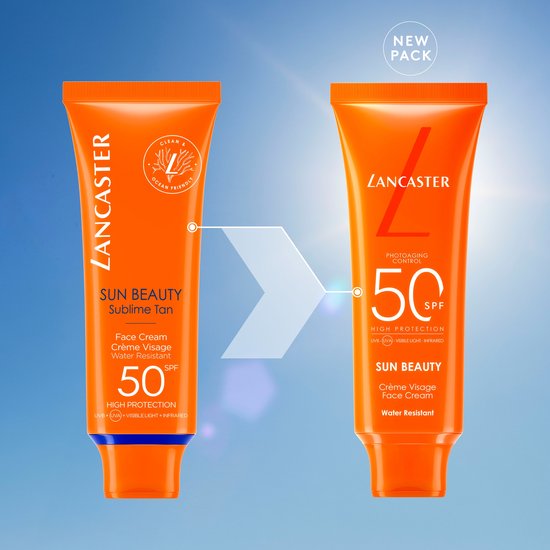 Vergelijking van twee Lancaster Sun Beauty tubes. Oude verpakking vs. nieuwe verpakking.