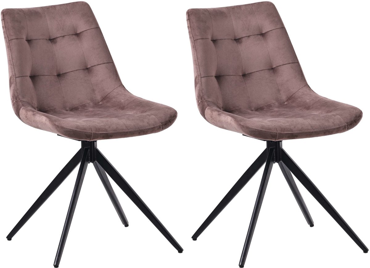 CLP Merna Set van 2 eetkamerstoelen - klassiek - Draaibaar - zonder armleuning - met rugle