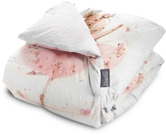 Housse de couette Kinder Eleganzzz Ballerine - Pink - 140 x 200/220 cm - Housse de couette Enfants - Micropercal - Simple