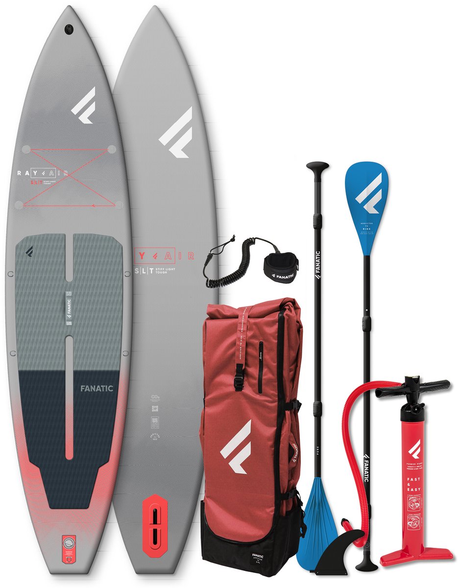 Fanatic-FAS-iSUP-Supboard-Package-Ray Air SLT-12'6"-Grey-Red – foto 3