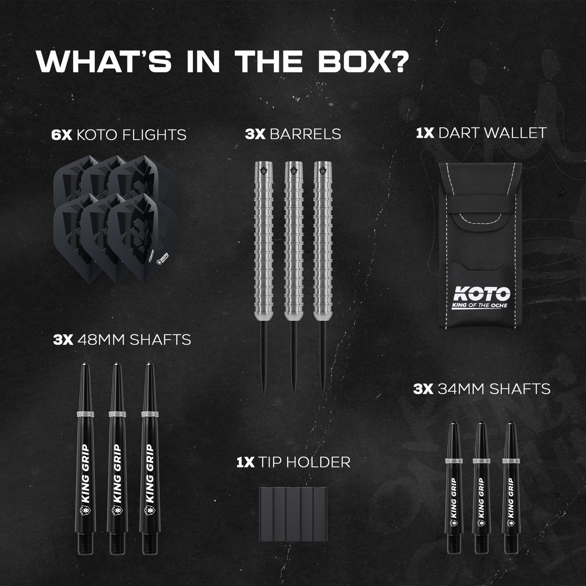 KOTO - Kingrex 90% Darts 23G - Zilver - Stevige Ringgrip