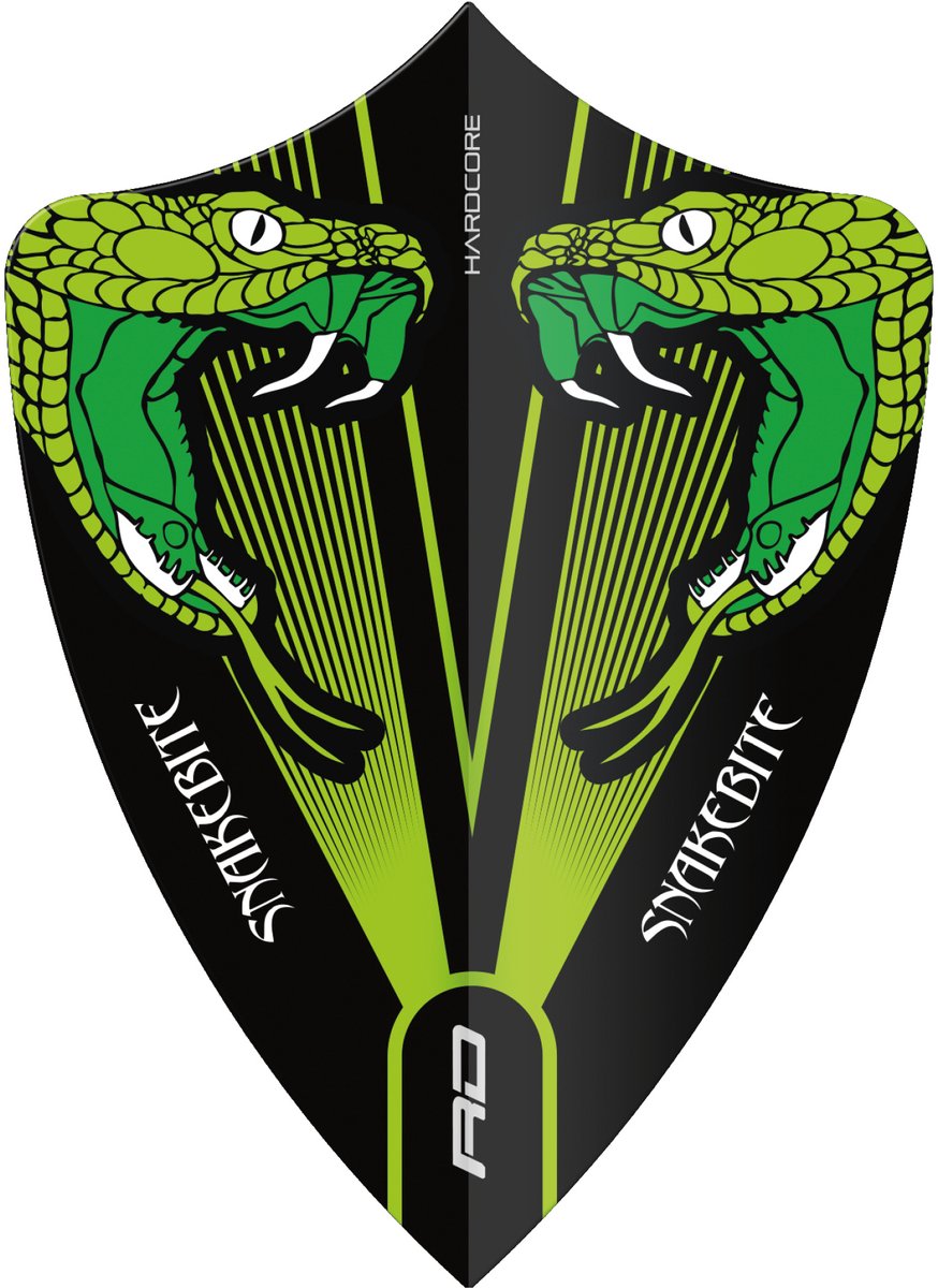 Red Dragon Peter Wright Hardcore Snakebite Freestyle Transparent Green - Dart Flights
