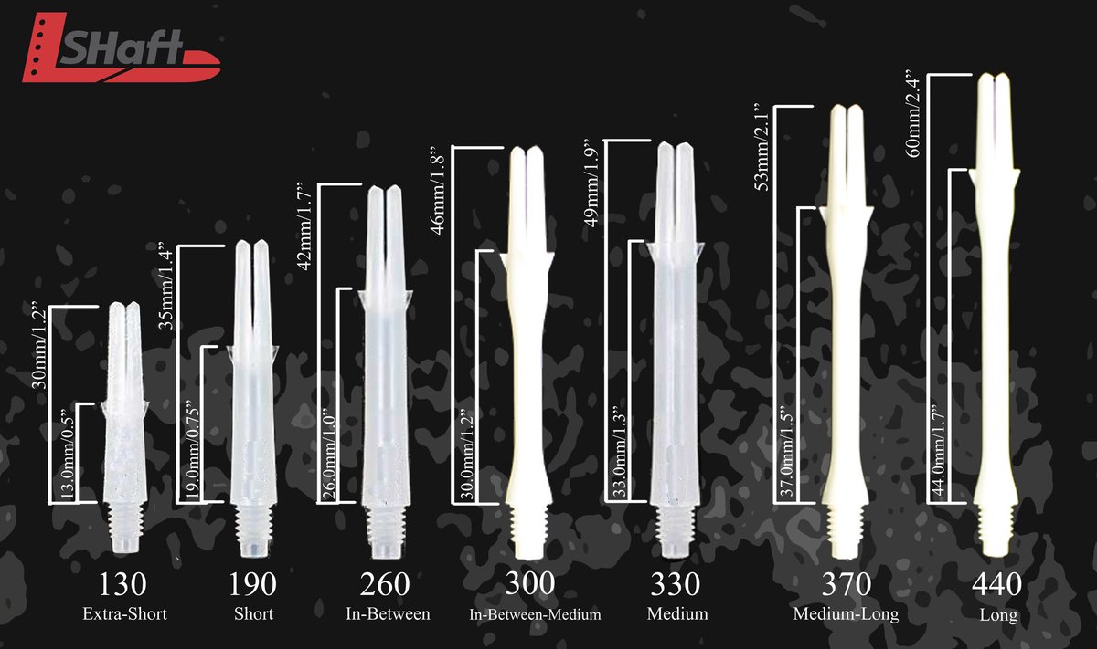 L-Style L-Shaft Silent Spinning Carbon White - Dart Shafts Inbetween 260