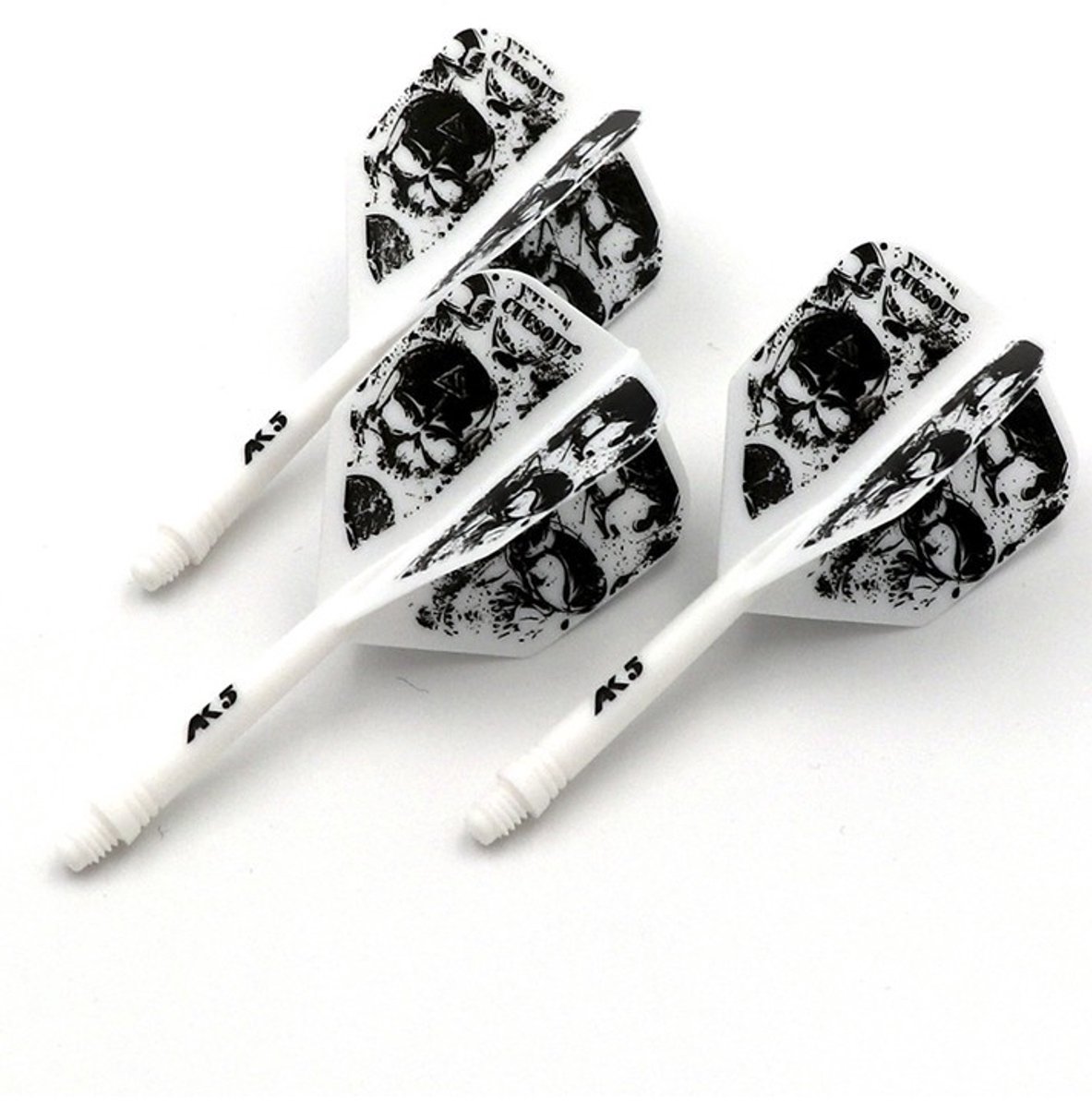 Cuesoul - ROST Integrated Dart Flights - Skeleton White Shape L