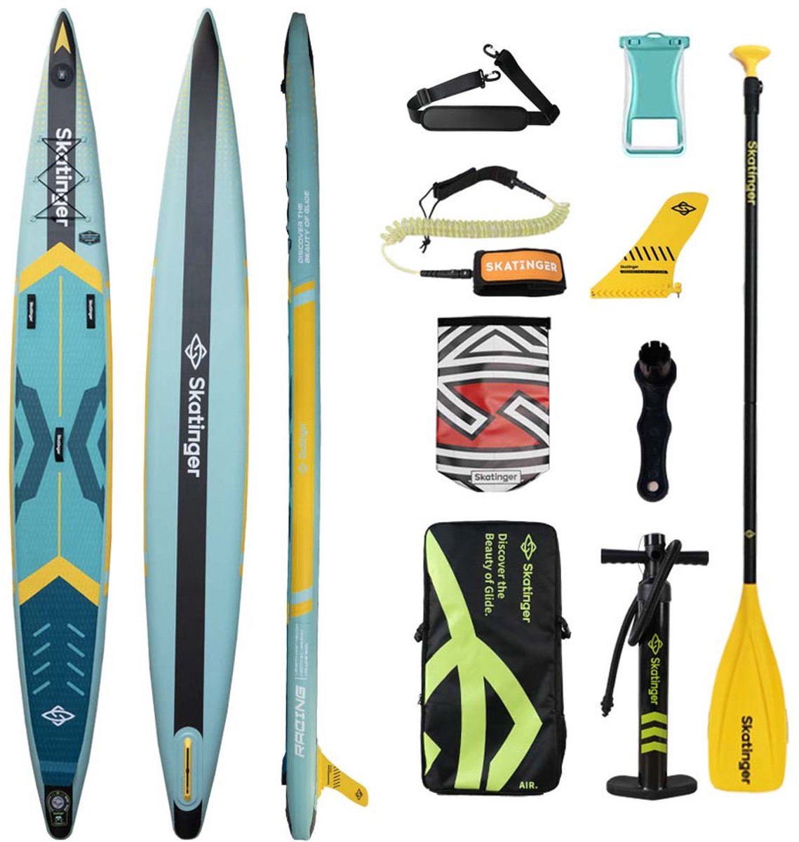 Skatinger Fast Ray 23'' Opblaasbaar Racing SUP Board – Compleet Pakket