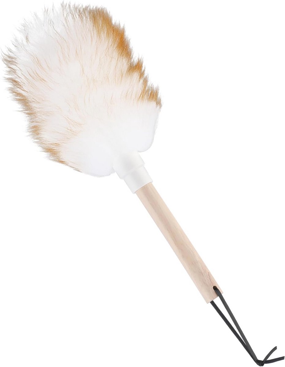 Lamswol Duster met Houten Handvat - Perfect voor Stof en Vuil op Plafonds, Gordijnen, Meubels en Auto