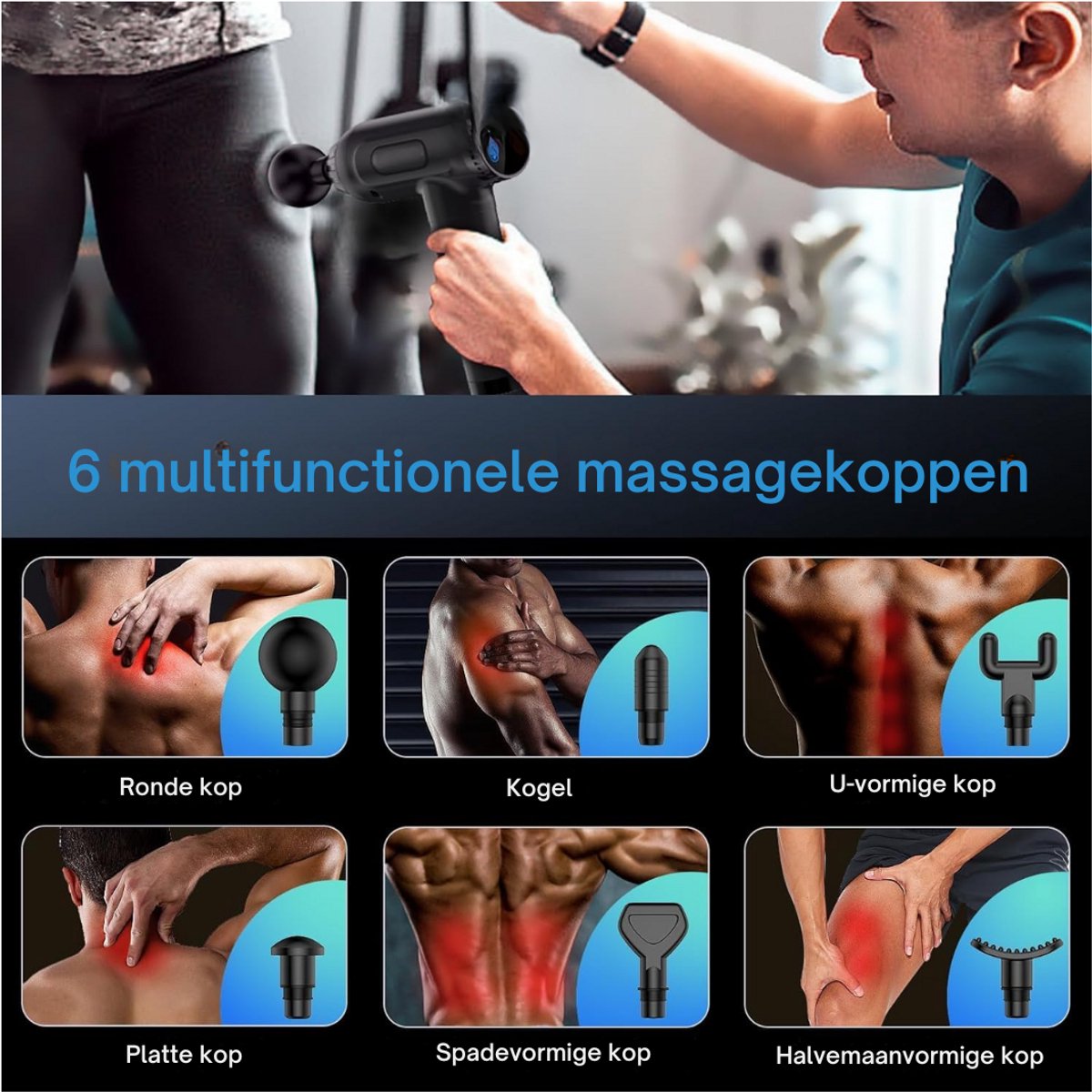 Afbeelding 3 van Zavira® Massage gun - Pistool - Theragun - Draadloos - Zwart