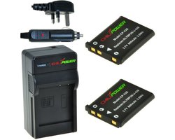 ChiliPower 2 x Li-40B / Li-42B accu's voor Olympus - Charger Kit + car-charger - UK version