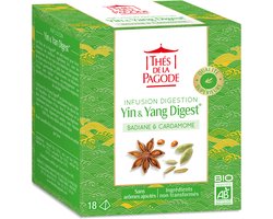Thes de la Pagode - Kruidenthee Yin & Yang - Een kruideninfusie om de spijsvertering te bevorderen. Vrij van theïne! - 18 theezakjes