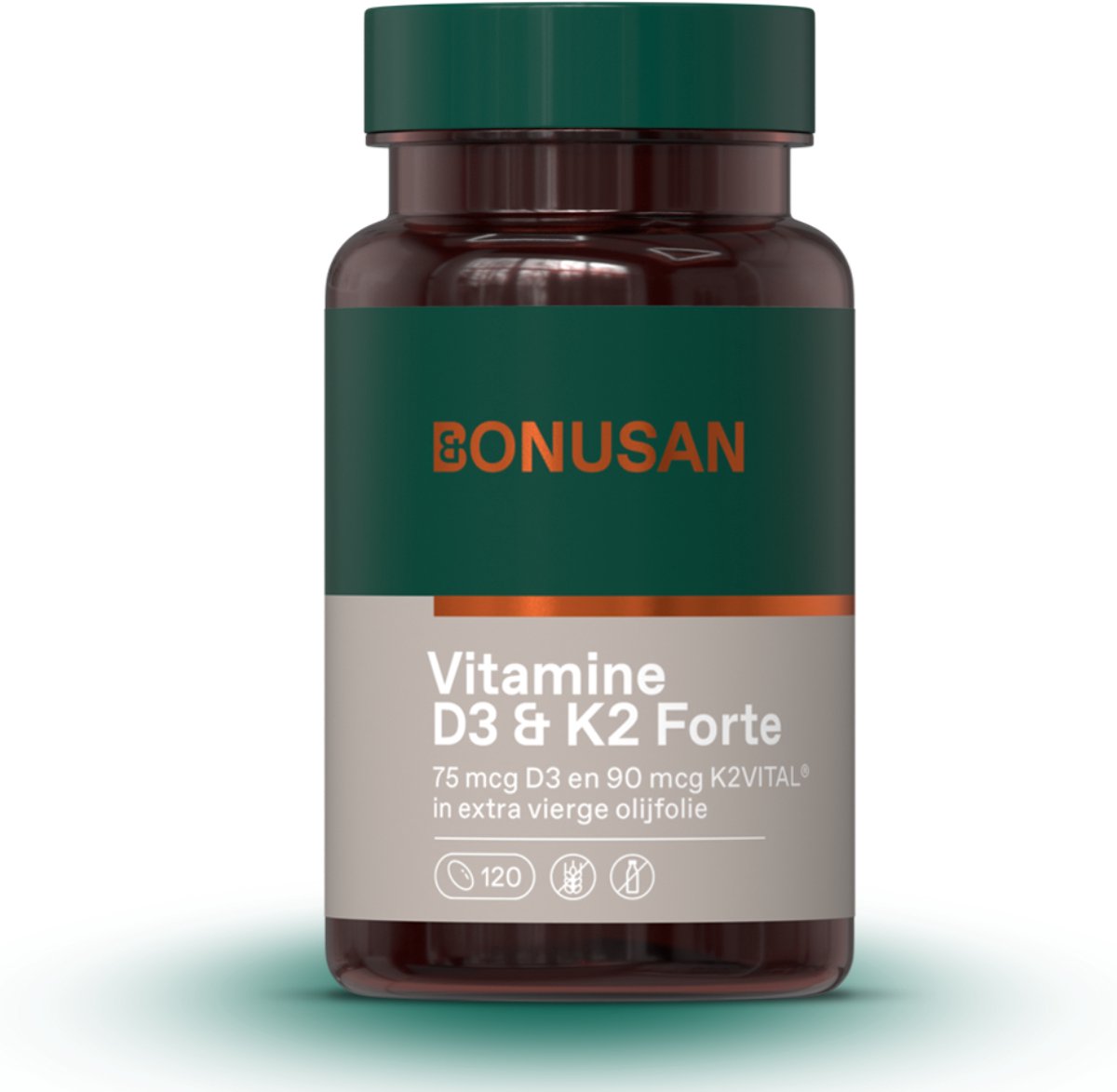 Goedkoopste BONUSAN Vitamine D3 & K2 - 120 Softgels - 75 mcg D3 & 90 mcg K2 - MK7 Biologisch Actief - In Extra Vierge Olijfolie - 3000 IE - Ondersteunt Botten en Calciumopname