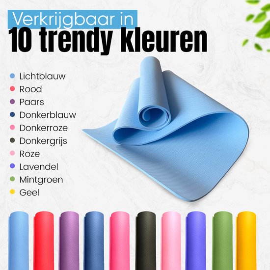Padisport TPE Yogamat Licht Blauw – Pilates Mat – Yoga Mat Anti Slip - Yogamat - Fitnessmat van Padisport — afbeelding 4